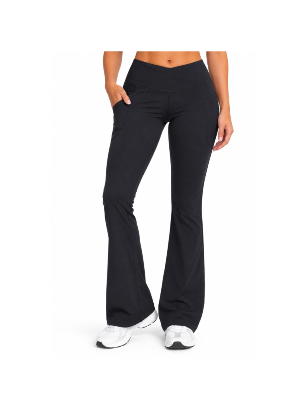 Womenâs Joycatch Crossover Waist Flare Yoga Pants â Black â Size XL â NWT